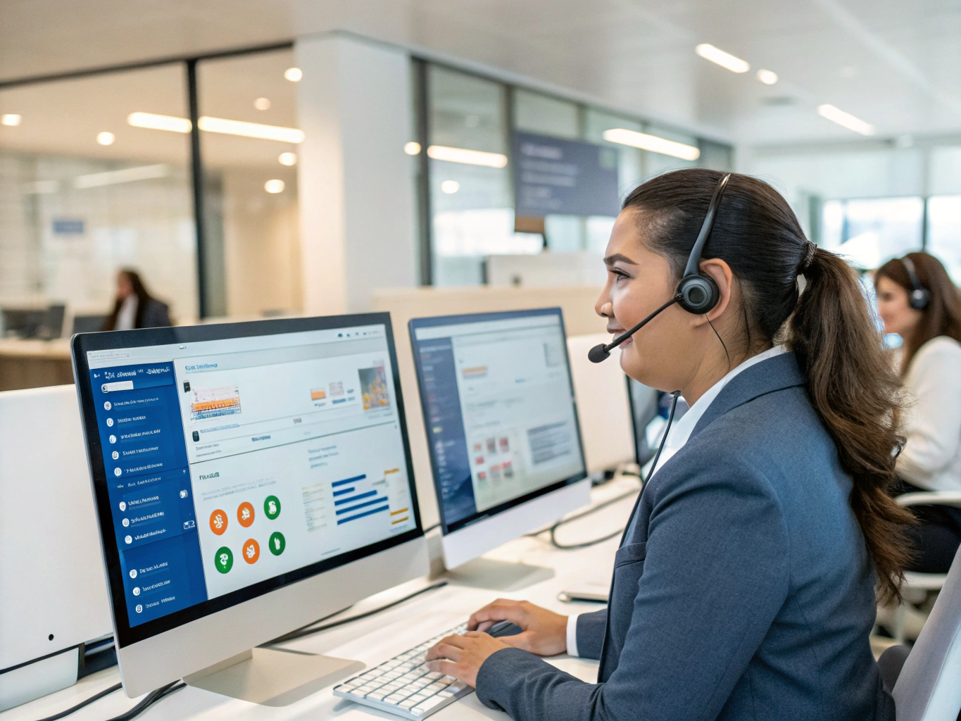 Haitel BPO telemarketing agent conducting an outbound business phone consultation